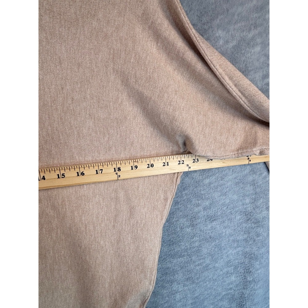 Beige Sweater S Felted Floral Appliqué Light Boho MCM  Hippie Neutral‎ Oversized - Picture 8 of 11